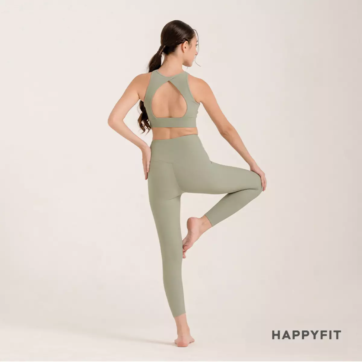 HAPPYFIT Sports Bra Pleated V2 - Sage Green