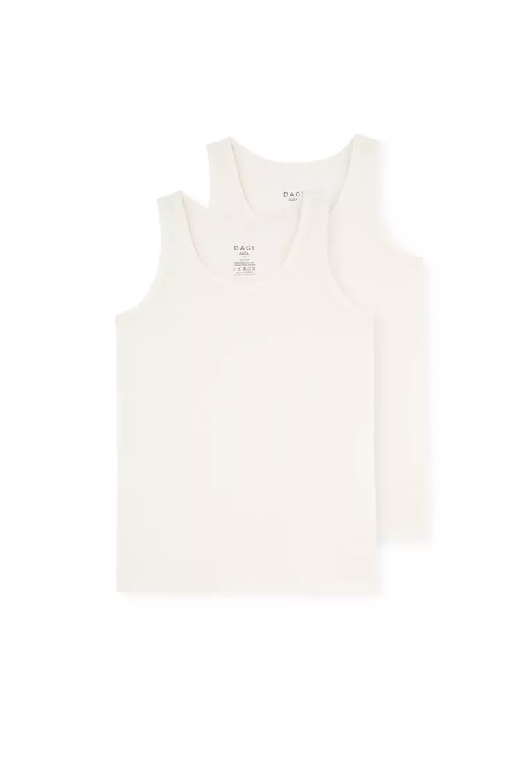 White scoop sales neck vest