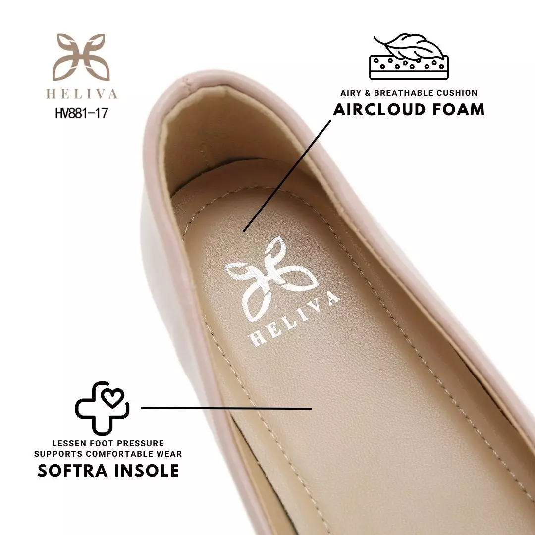 Heliva Loretta Semi Glossy Flats with Sparkling Buckle & Feminine Pointed Toe HV88117