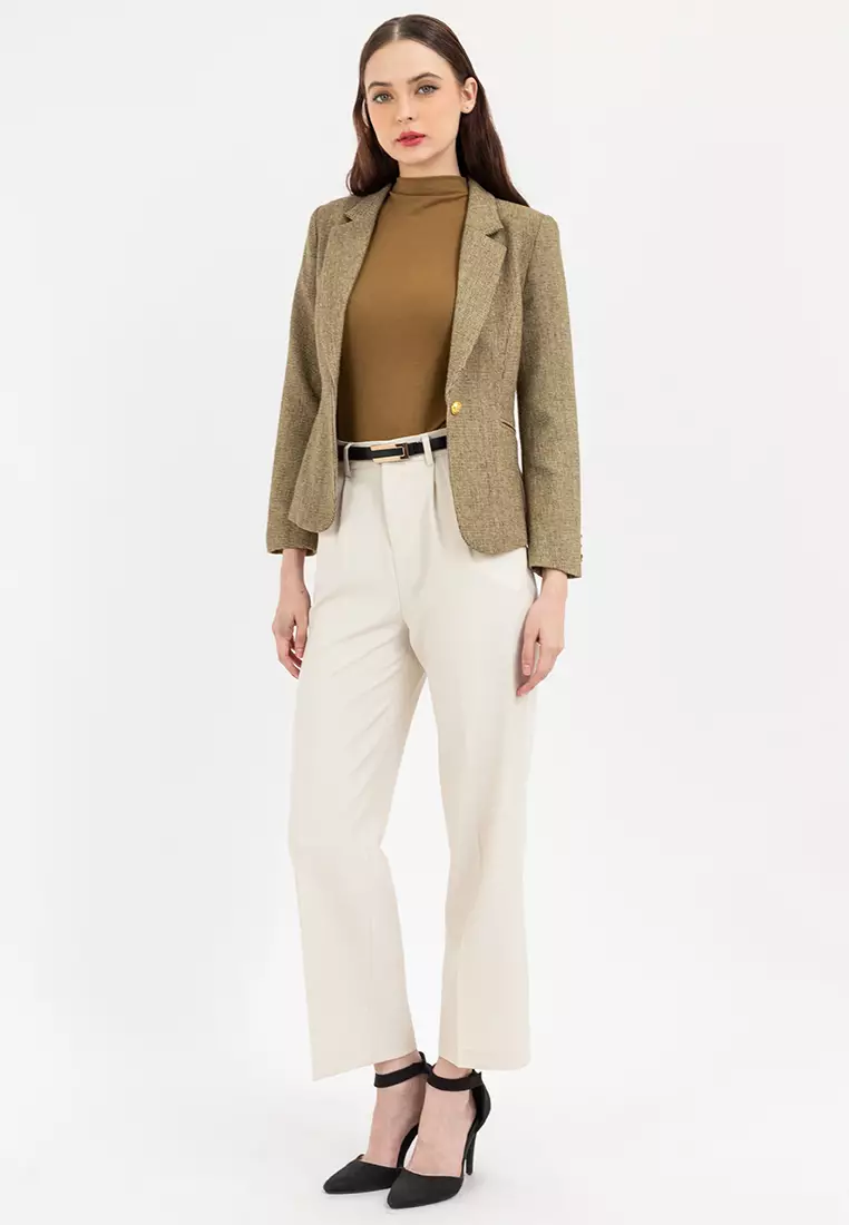 Slim Micro Houndstooth Blazer