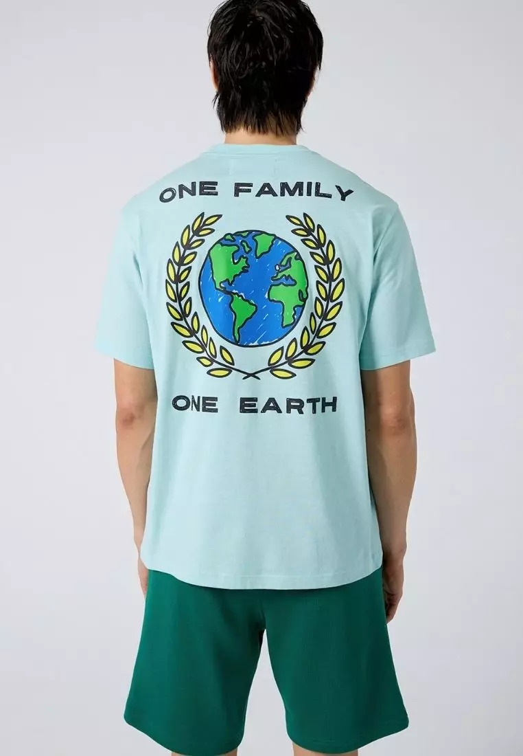 Label-Printed Crewneck T-Shirt