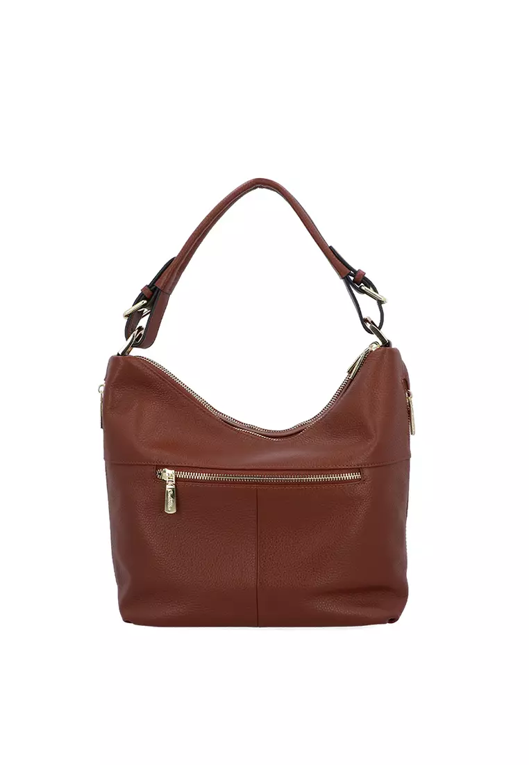 CR Robin Hobo Leather Bag - Brown