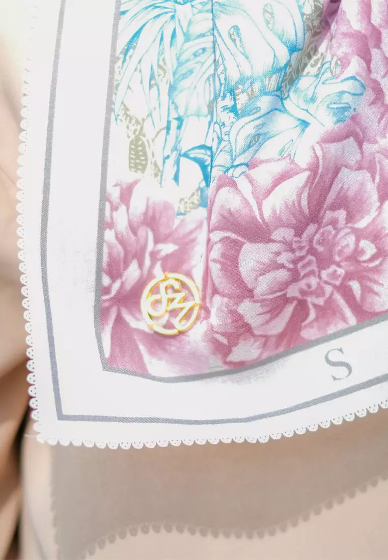 Gardenia Signature Square Voile Scarf Hijab Segi Empat Daisy Cream