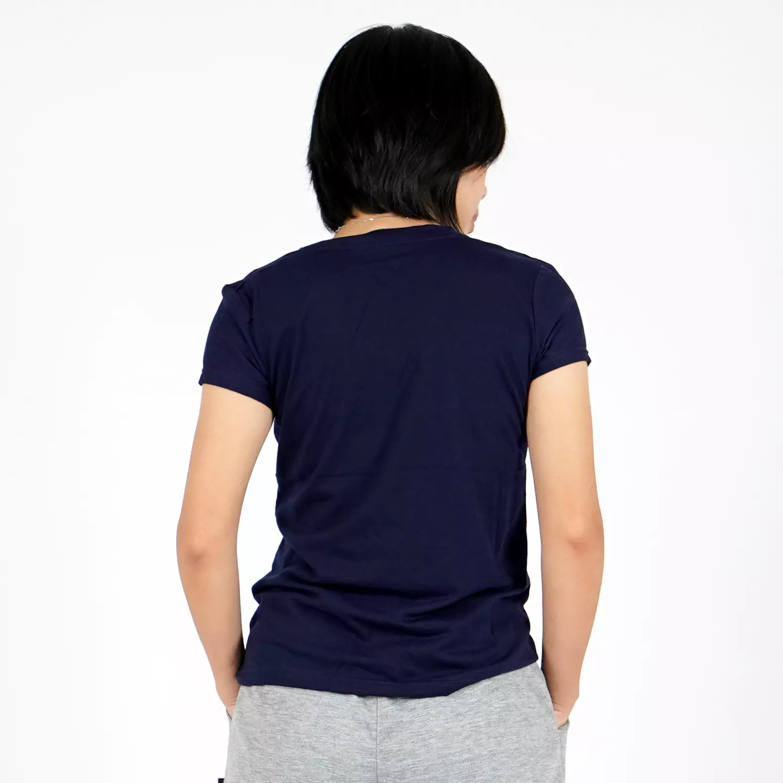 OKECHUKU Vioree T-Shirt V-Neck Polos Tangan Pendek Kaos Leher V - Navy