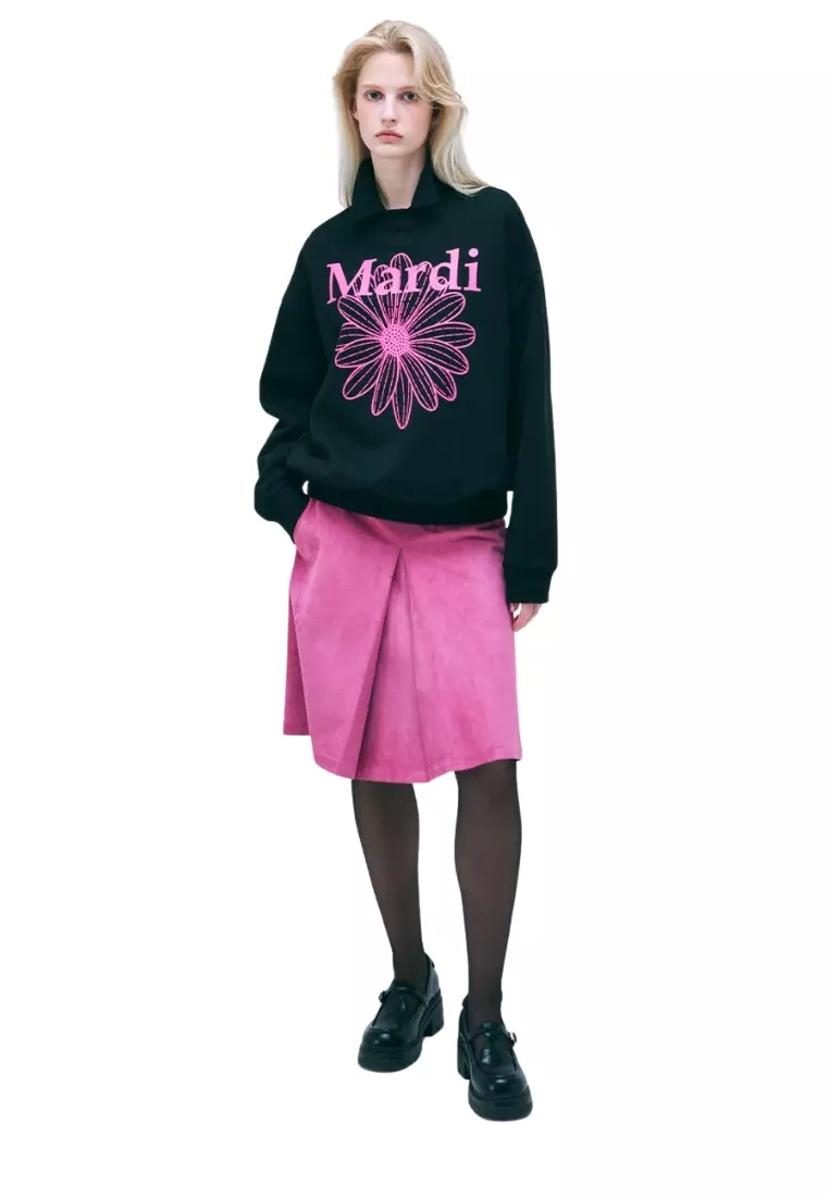 ●Mardi Mercredi●UNISEX SWEATSHIRT FLOWERMARDI_BL/ FUCHSIA Mardi Mercredi Flower Sweatshirt Black/Pink – voilà.id
