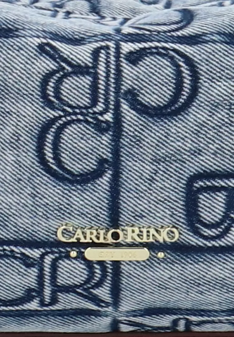 Carlo GEO Denim Shoulder Crossbody - Dark Blue