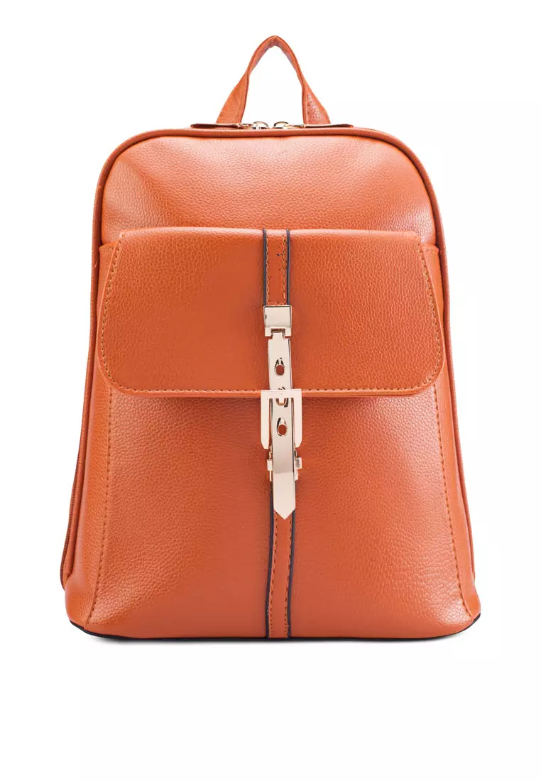 Buy Bagstation Bagstationz Pebbled Texture Backpack With Metal Lock