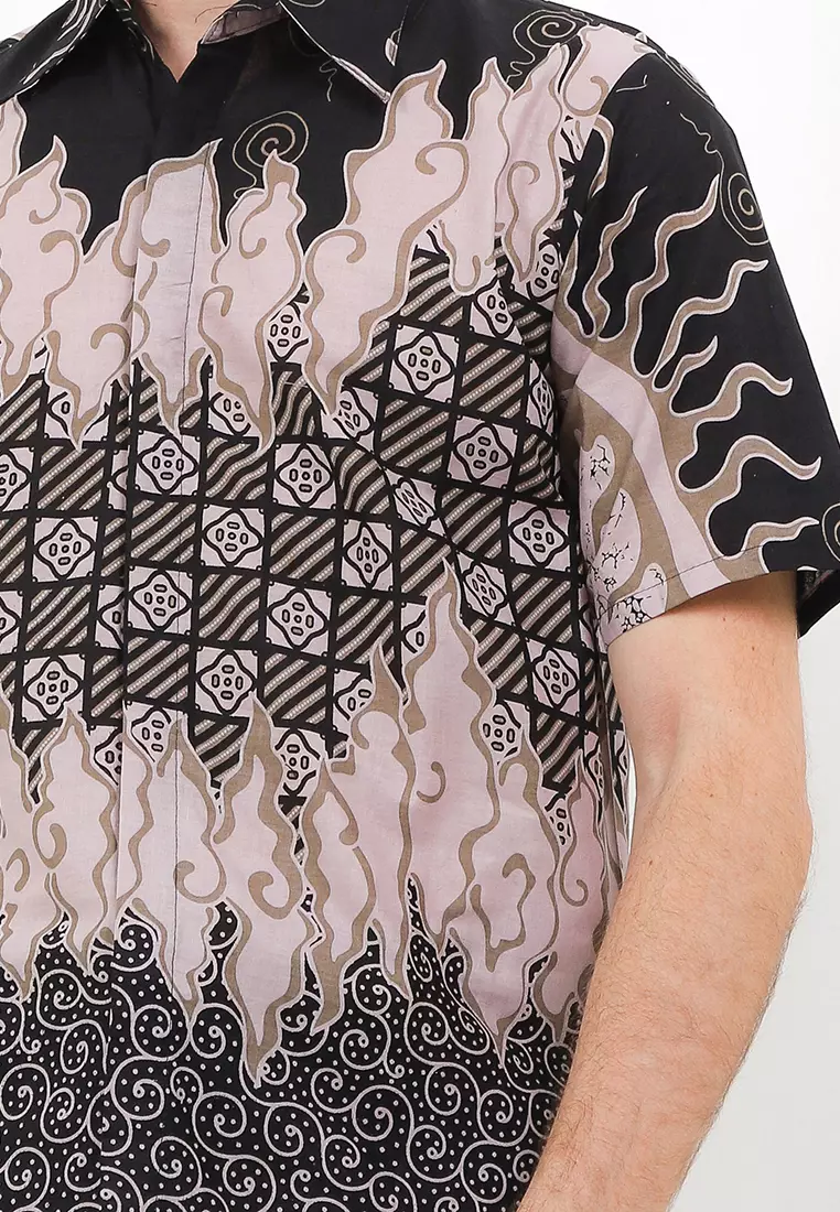 Seroja Kemeja Batik Premium Pria Casual Modern Lengan Pendek