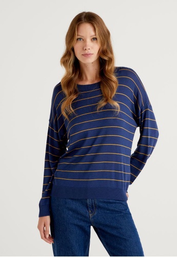 United Colors of Benetton blue Relaxed boxy fit sweater 20971AA2206B16GS_1