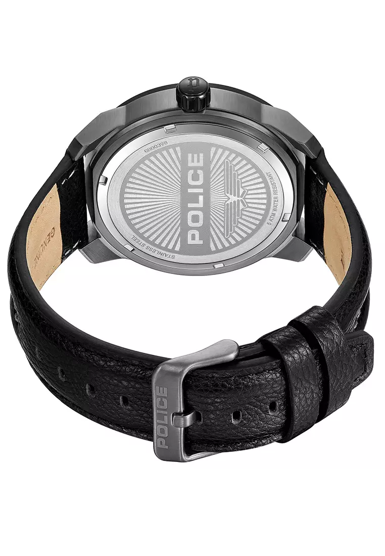 Buy Police Police Fast Lane Black Leather Analog Quartz Watch For