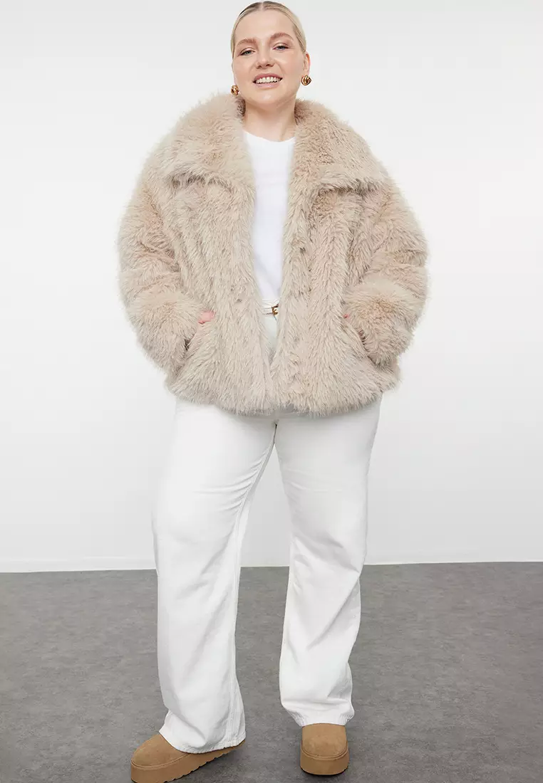 Plus Size Faux Fur Coat
