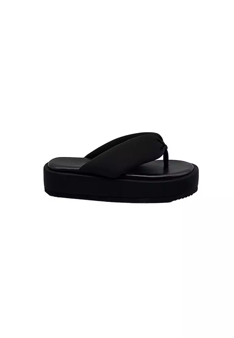 Leather platform hotsell slides