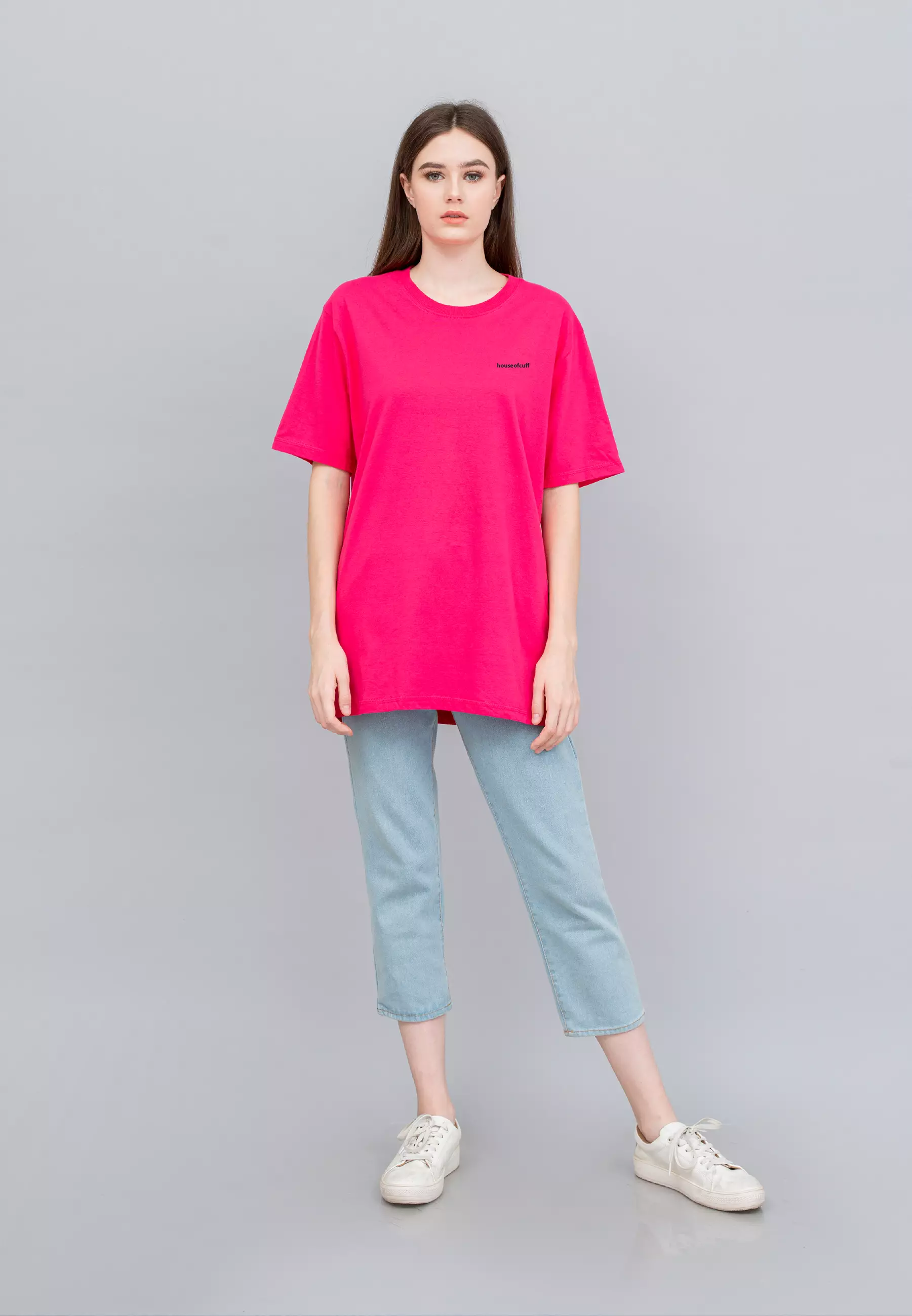 Houseofcuff T-shirt Kaos Polos Pendek Pink Fanta Wanita Size S-4XL