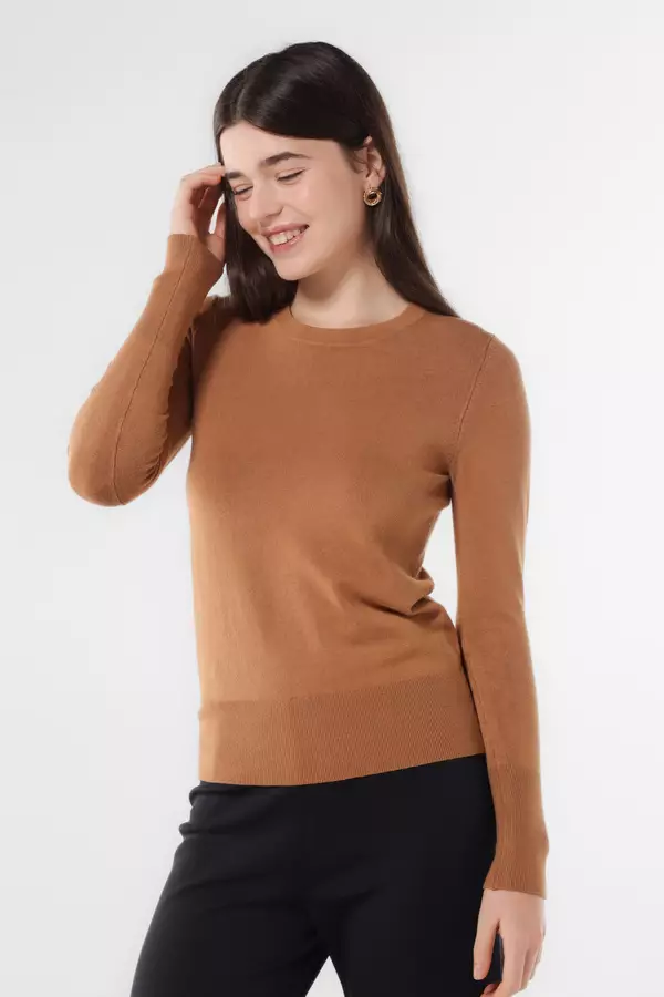 MINIMAL - Lamiere - Sweater Slim Fit - Brown Colour Brown