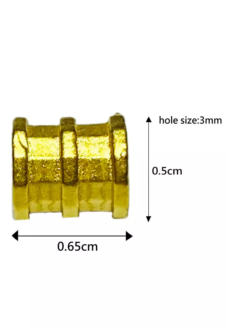 [SPECIAL] LITZ 999 (24K) Gold Tube Pendant with 14K Gold Plated 925 Silver Chain 水管项链 EPC0901-N