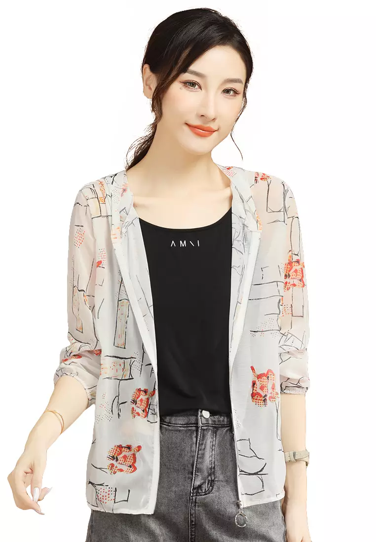 White on sale floral jacket