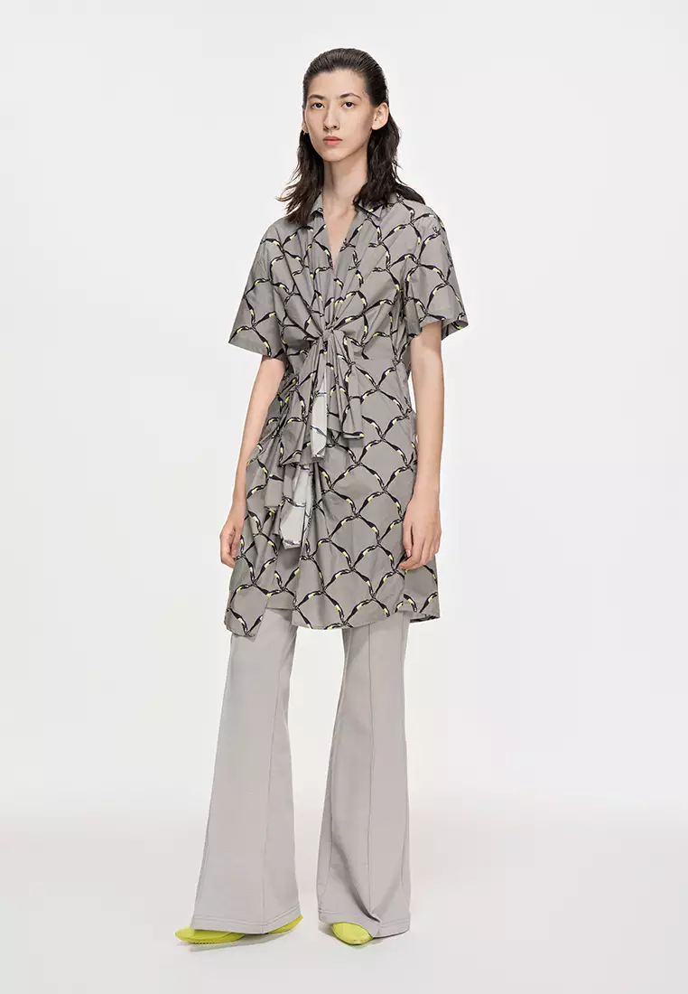 X型寬鬆前衛極簡通勤短袖連衣裙
