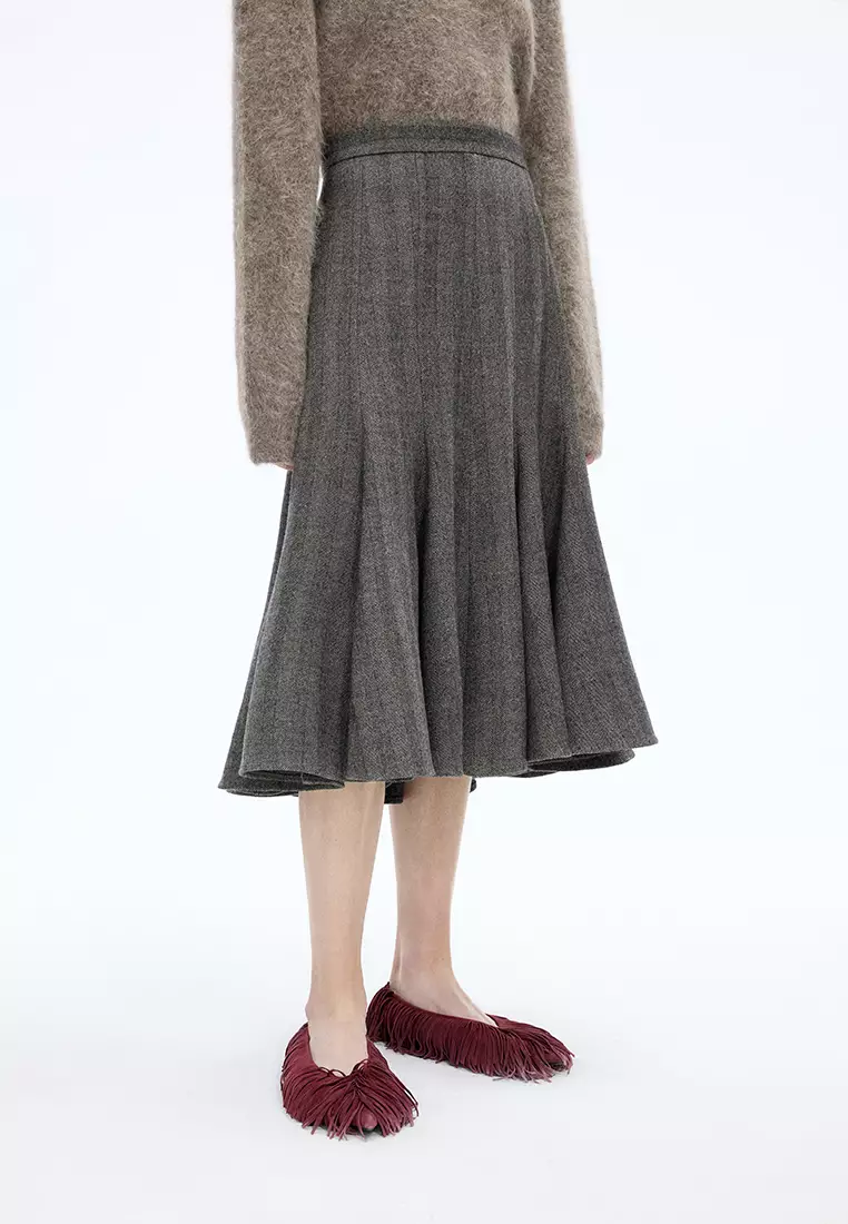 全羊毛S型中長款腰裙