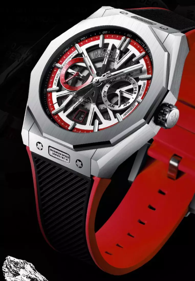 Automatic Unisex Stainless Steel Watch, Rubber Strap