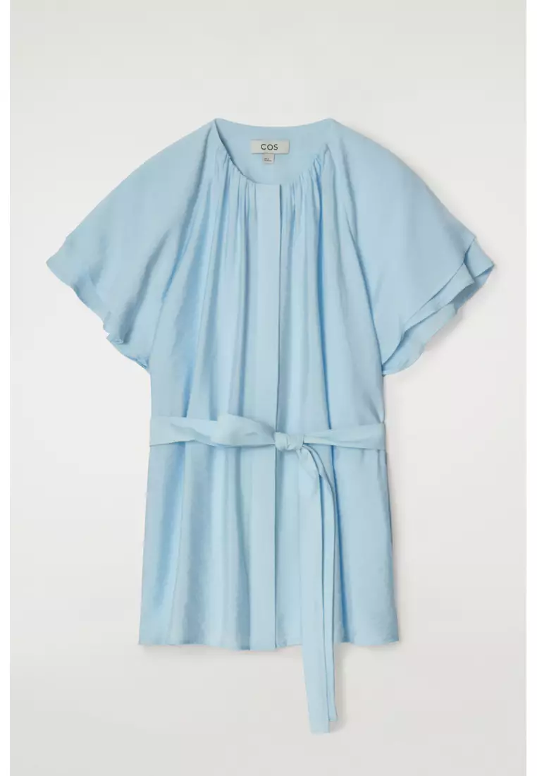 LAYERED BELTED BLOUSE