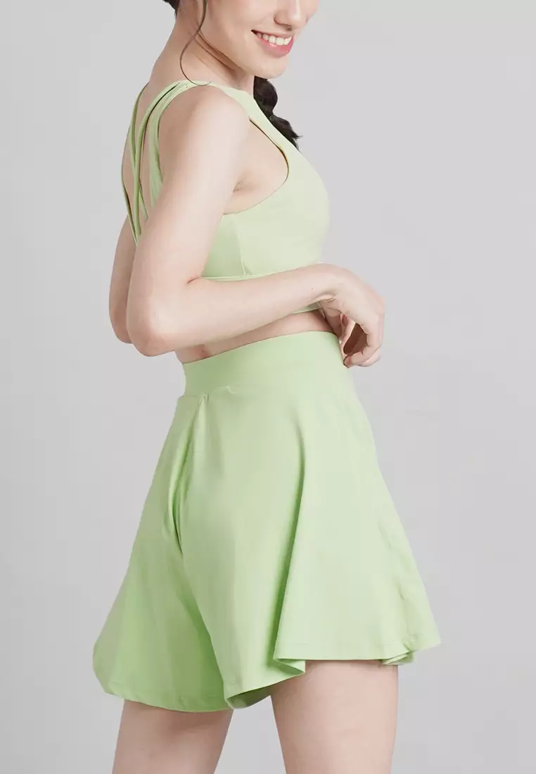 Wren Set: Crop Top Sports Bra & Culottes Shorts