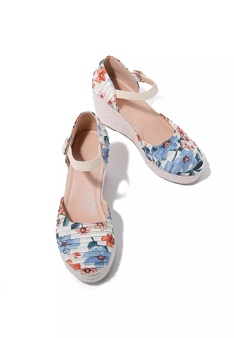 7.5CM Strap Cotton Printed Wedge Espadrilles WTY158-8