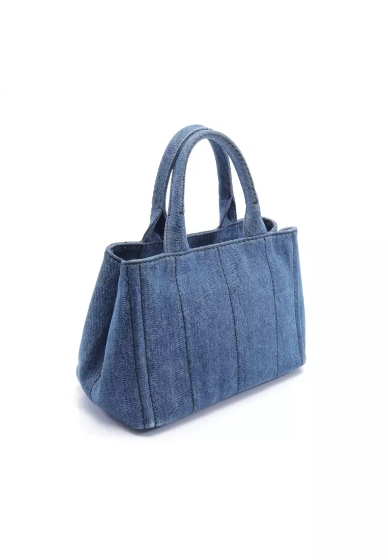 MARC JACOBS MINI TOTE THE DENIM BAG Shoulder Bag Blue Pattern 2way From  Japan