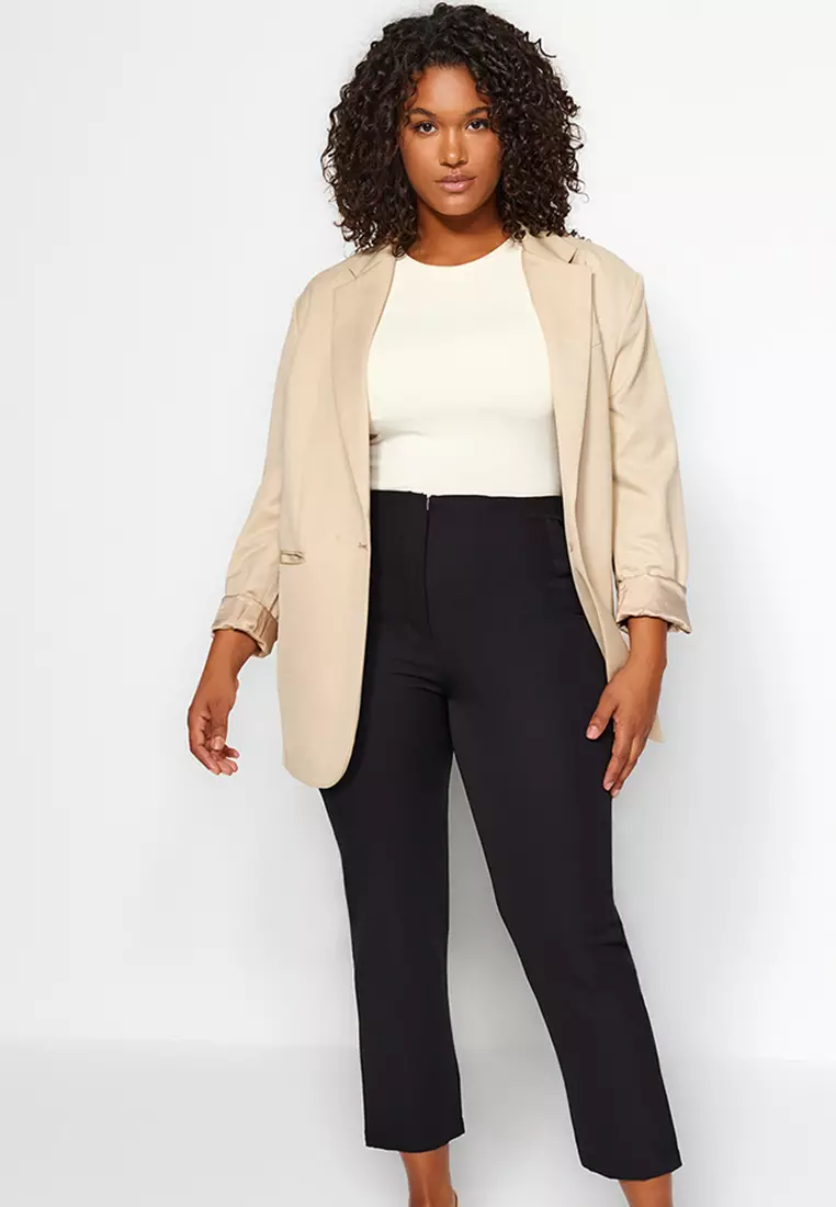 Plus Size Cigarette Trousers
