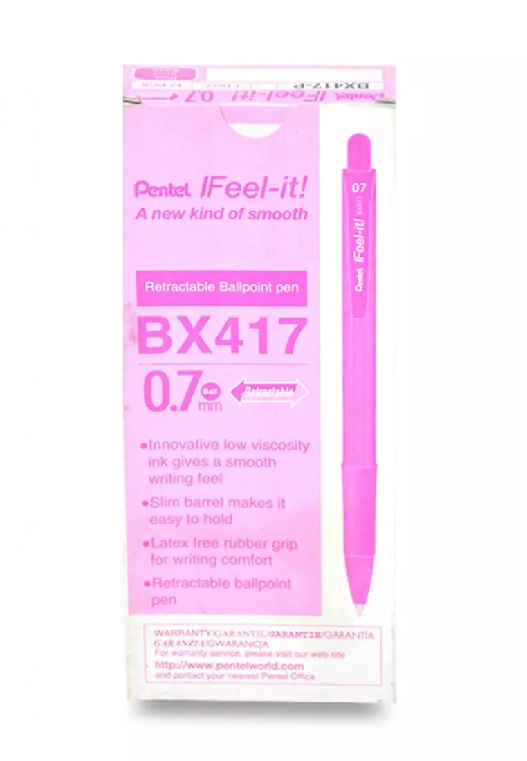 Buy Pentel BX417 Ball Point Pen Pink 12pcs 2024 Online ZALORA Philippines