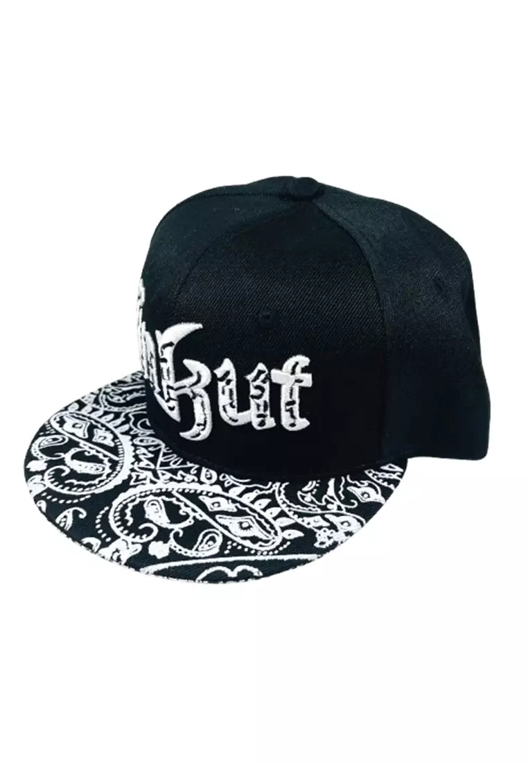 Topi Snapback Hat Hip-Hop Casual Bordir Unkut M59 ORIGINAL - Black White