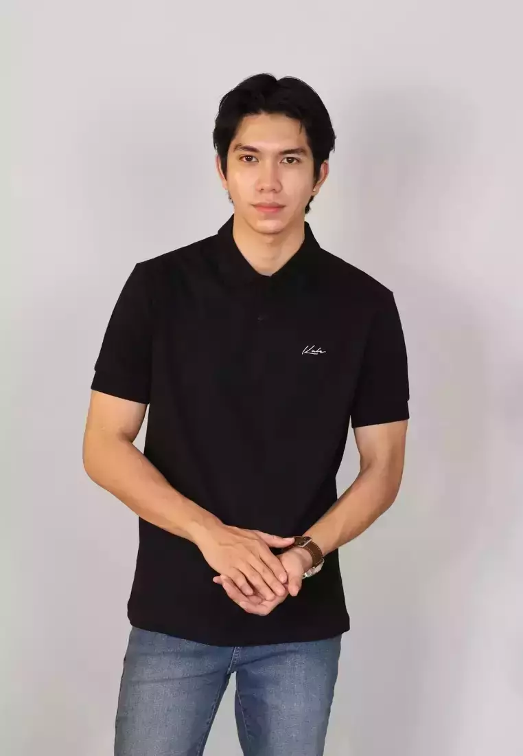 Kale PORTER BLACK / Polo Shirt Slim Fit / Kaos Polo Pria / Kaos Pria / Kaos Kerah / Cotton Combed 24S