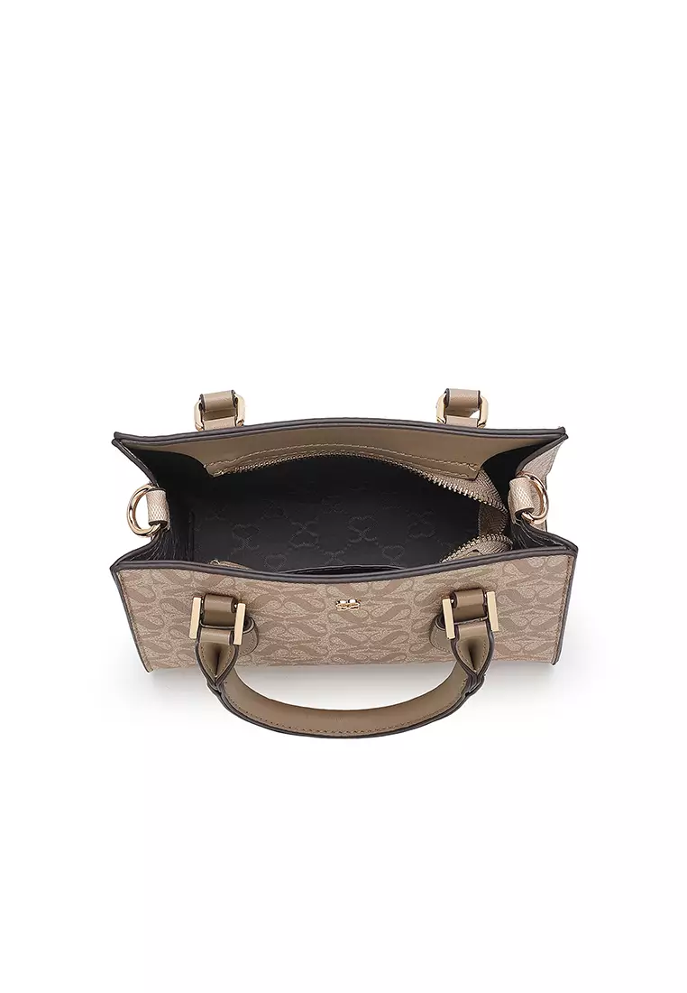 Women's Top Handle Bag / Sling Bag / Crossbody Bag / Shoulder Bag (Tas Tangan Wanita / Tas Selempang Wanita / Tas Bahu Wanita) - Krem