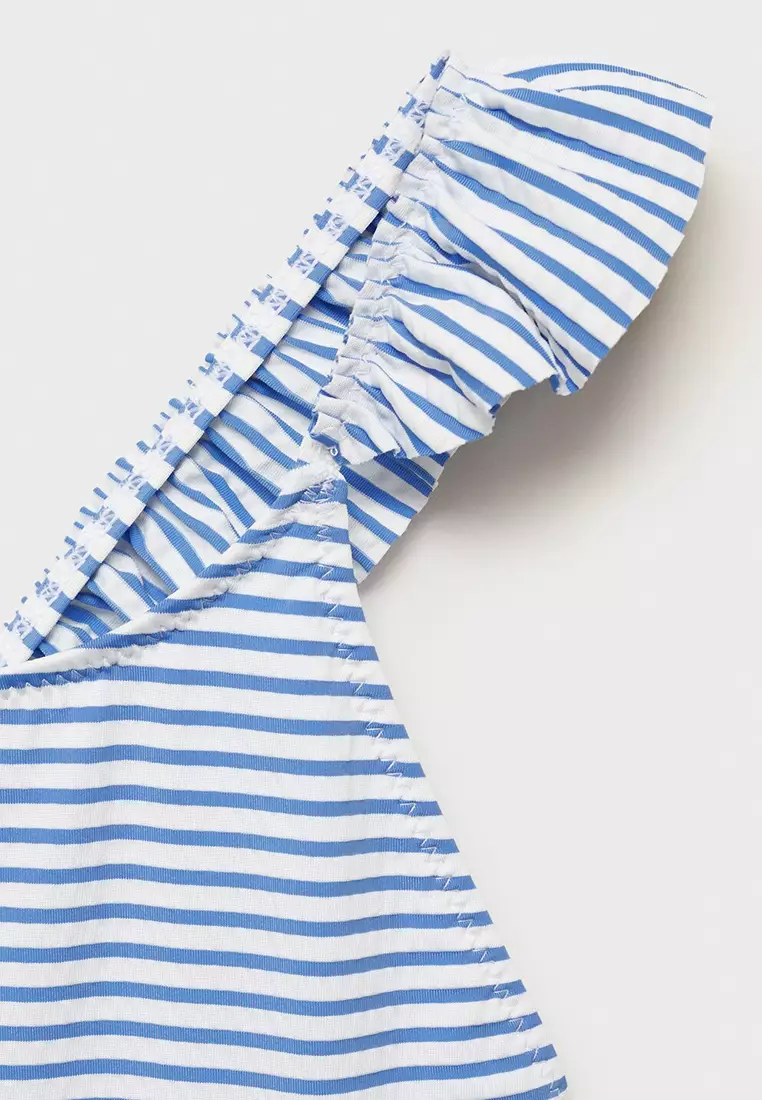 Ruffled Striped Swimsuit