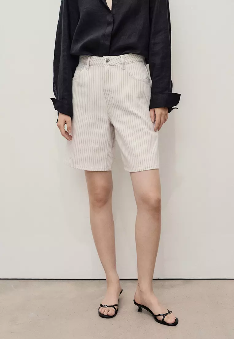 Buy Mango High-Waist Straight Denim Shorts 2025 Online ZALORA