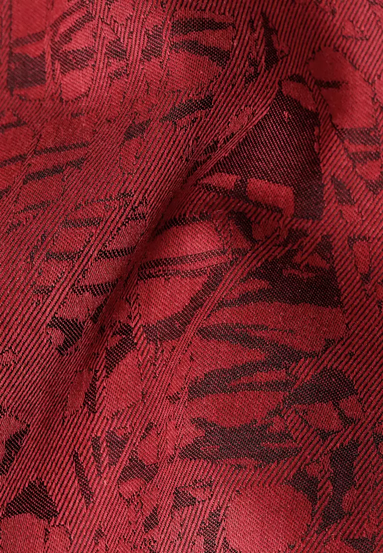 Crocodile KOKO 1148 Red - Katun Lengan Pendek Men Shirt Kemeja - Relax Fit