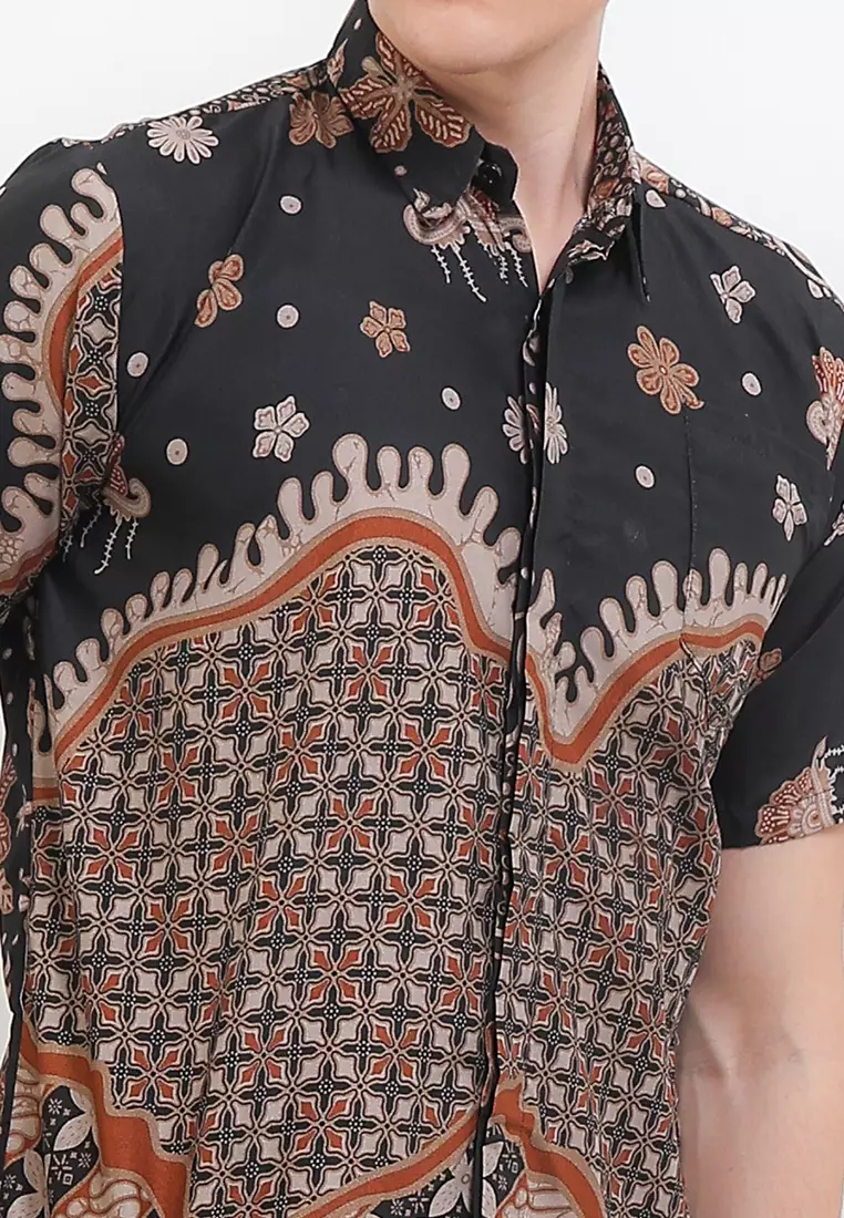 Bintang Kemeja Batik Exclusive Premium Pria Casual Modern Lengan Pendek