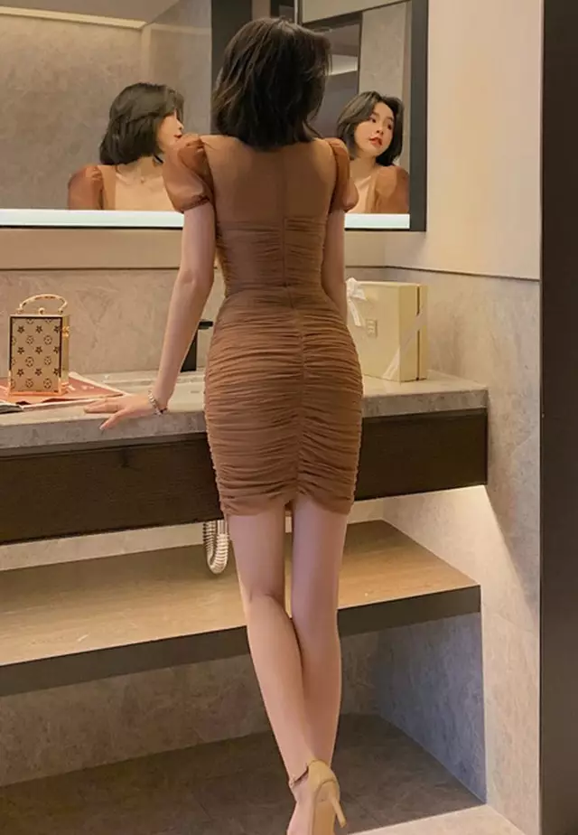 Sexy Skinny Wrap Hip One Piece Dress A21022231KI