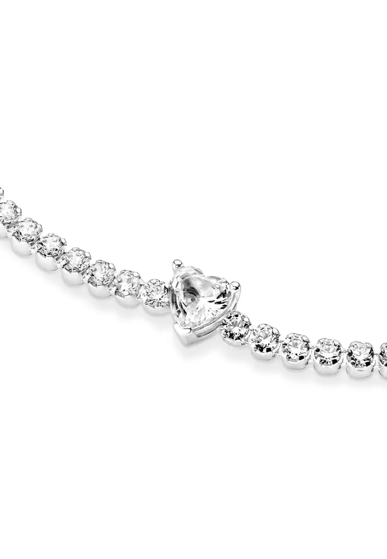 Buy PANDORA Pandora Sparkling Heart Tennis Bracelet Online ZALORA