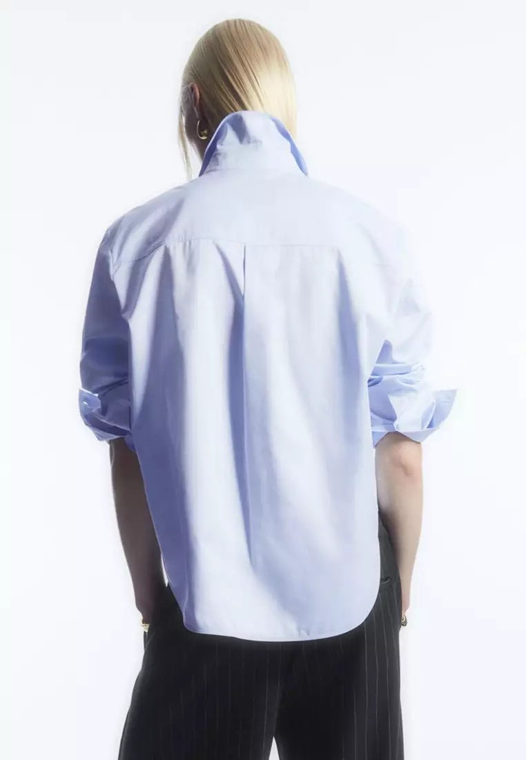 Power-Shoulder Cotton-Blend Shirt