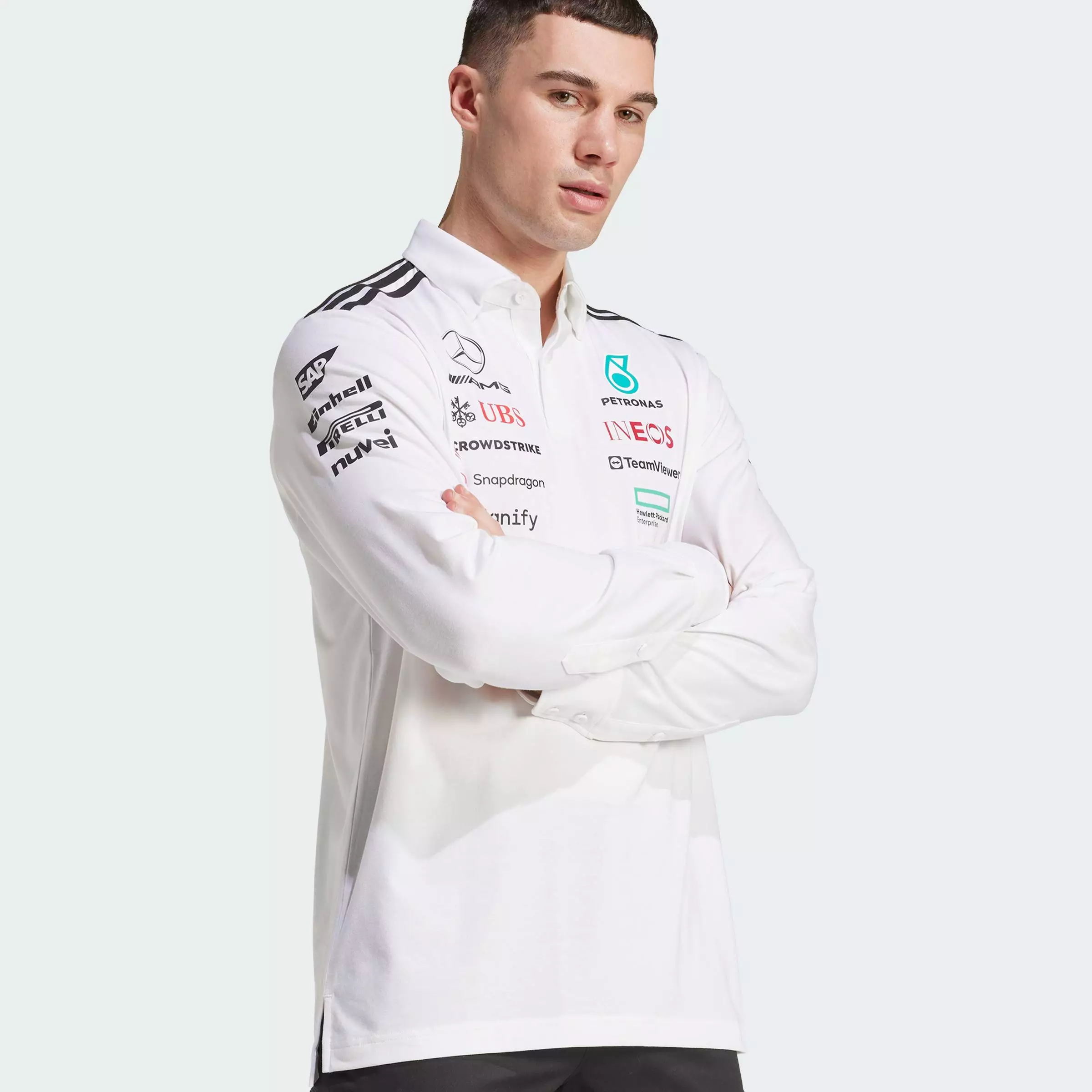 Motorsport MERCEDES - AMG PETRONAS FORMULA ONE TEAM POLO LONG SLEEVE Men White JX0757
