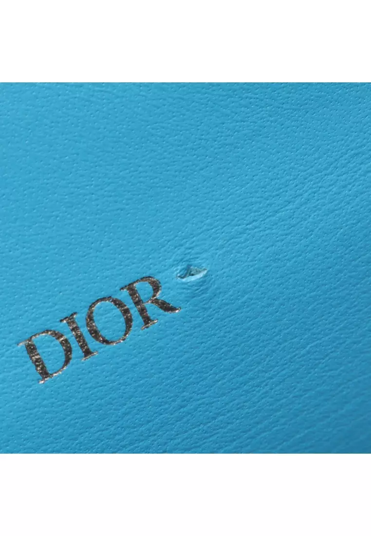 Pre-Loved Christian Dior saddle AirPods Pro case earphone case leather blue