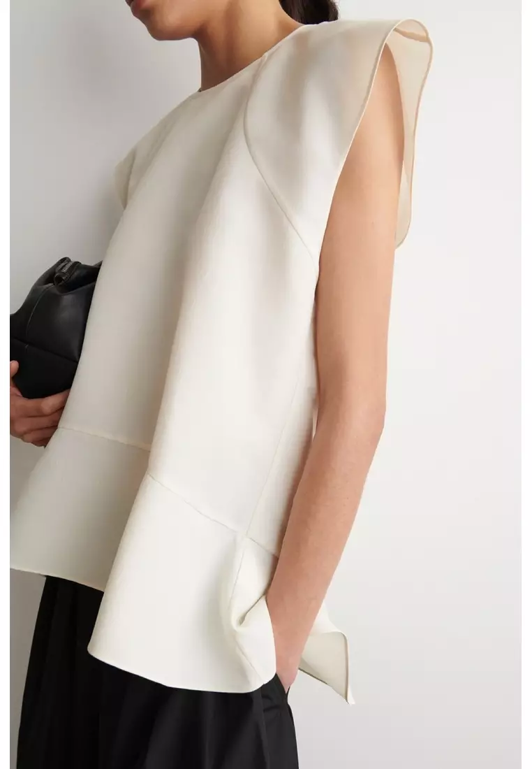 FLARED CAP-SLEEVE TOP