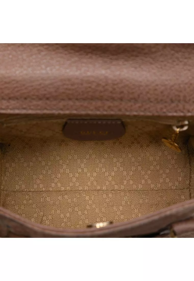 Pre-Loved Gucci Mini Suede Bamboo Satchel