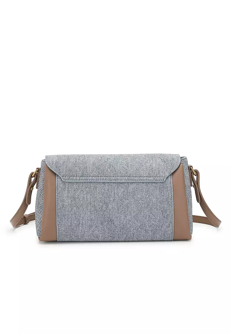 Women's Sling Bag / Crossbody Bag / Shoulder Bag - Light Blue / Dark Khaki
