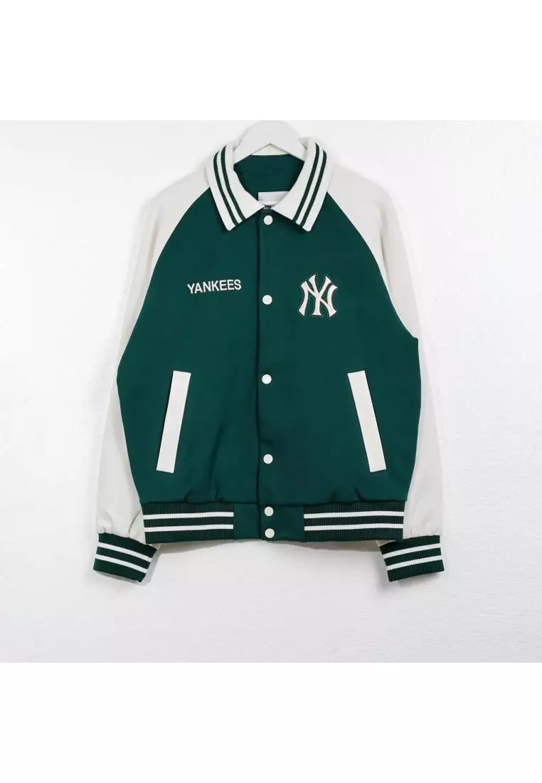 Jaket MLB NY WHITE GREEN VARSITY JACKET 100% ORIGINAL
