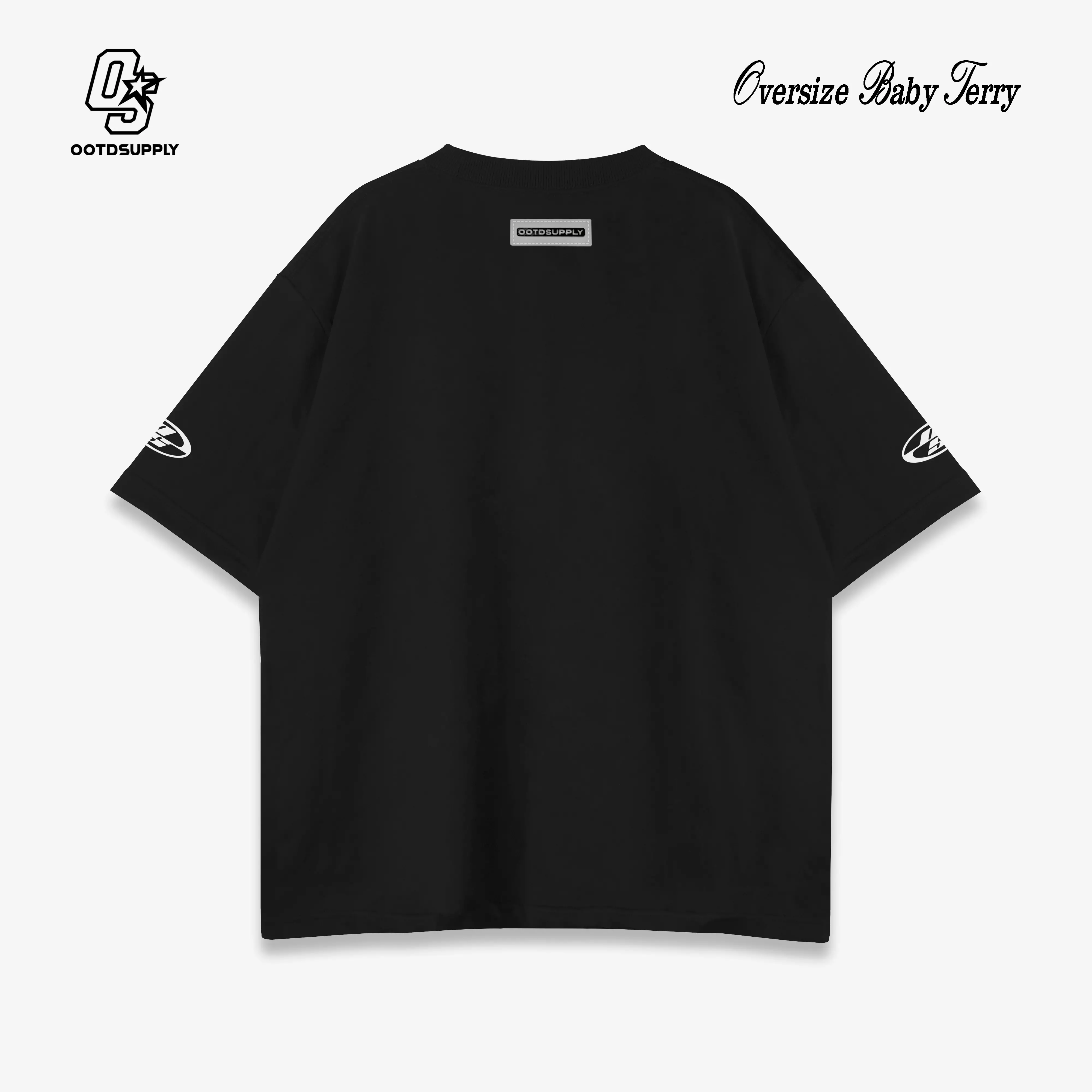 OOTDSUPPLY Oversized Hustle 96 Black & White l Oversize Tshirt | Kaos Baby Terry OVZBT003