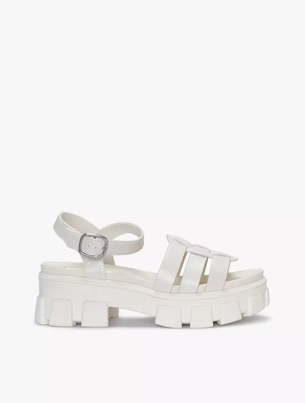 Payless Brash Royalty Womens Demeter Platform Sandals White_05