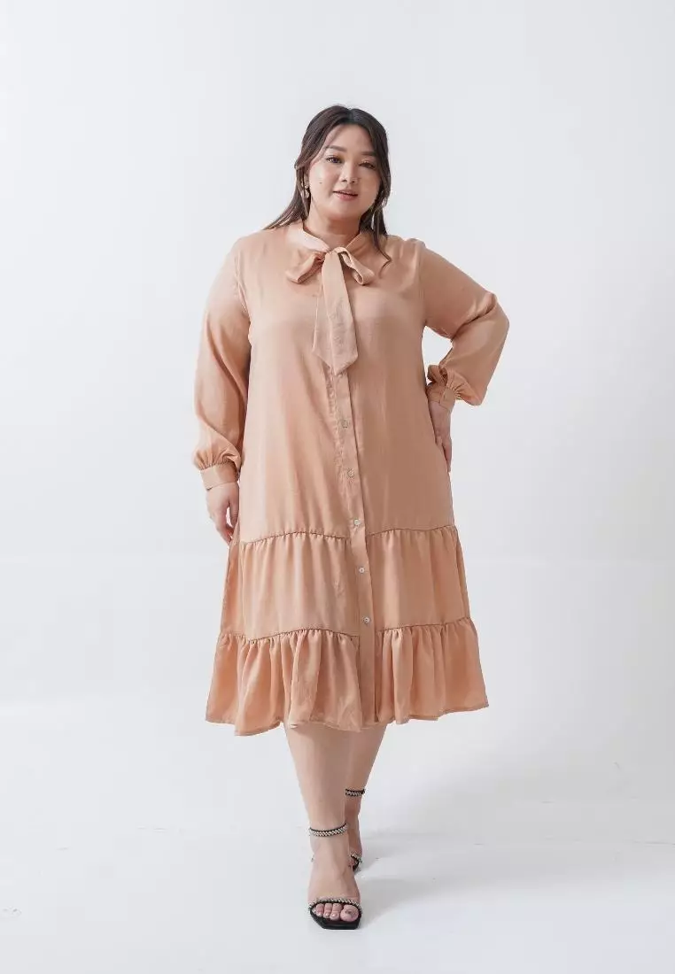 Plus Size Long Dress Ollenca Apricot