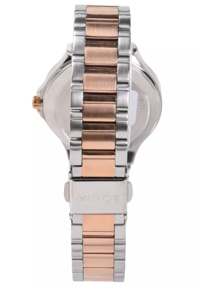Bonia Rosso - Jam Tangan Wanita - Silver Rosegold - Stainless Steel Bracelet - BNR181-2633