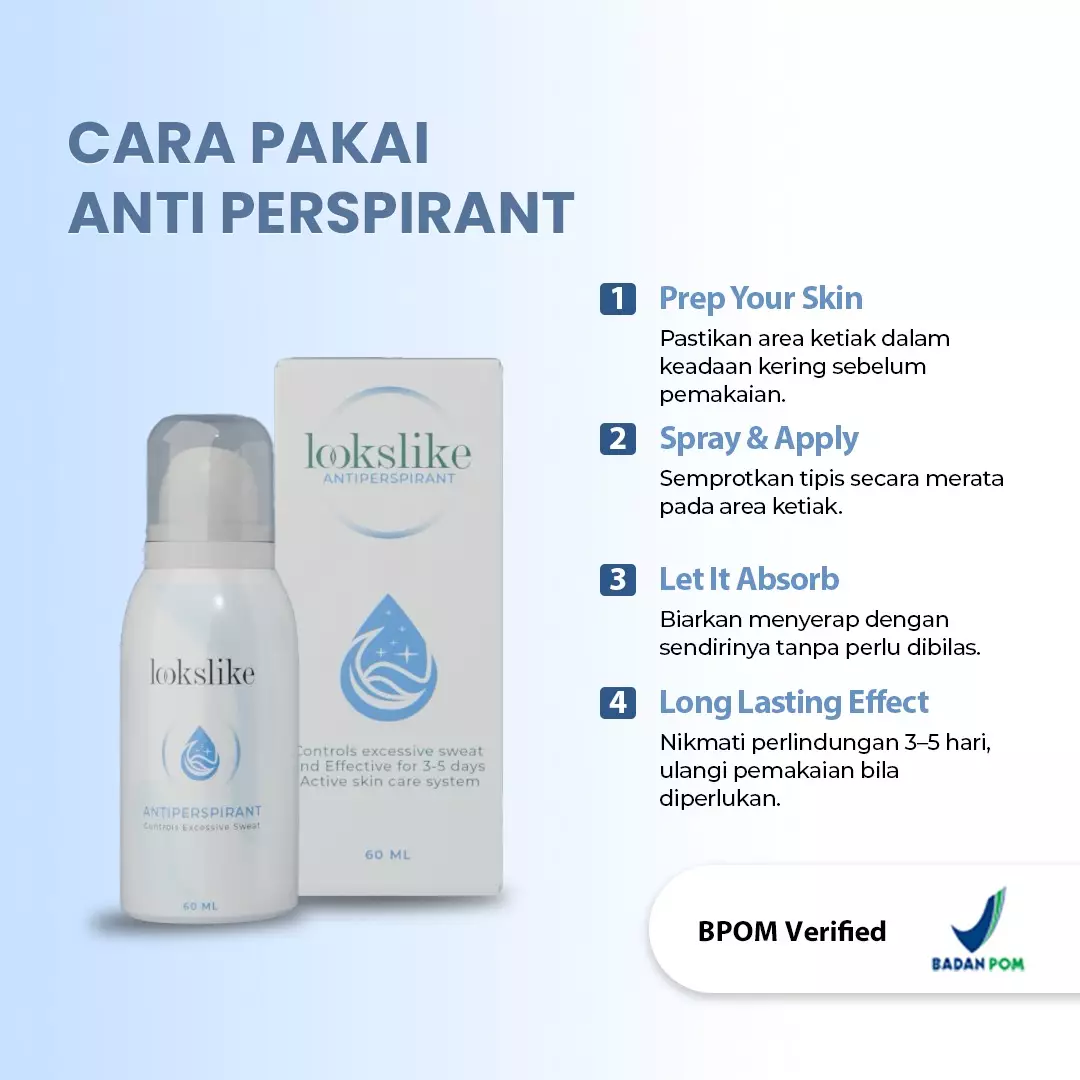 BPOM Lookslike AntiPerspirant Deodorant Spray Mengurangi Keringat dan Bau Badan 60ml Wakakids Venrz